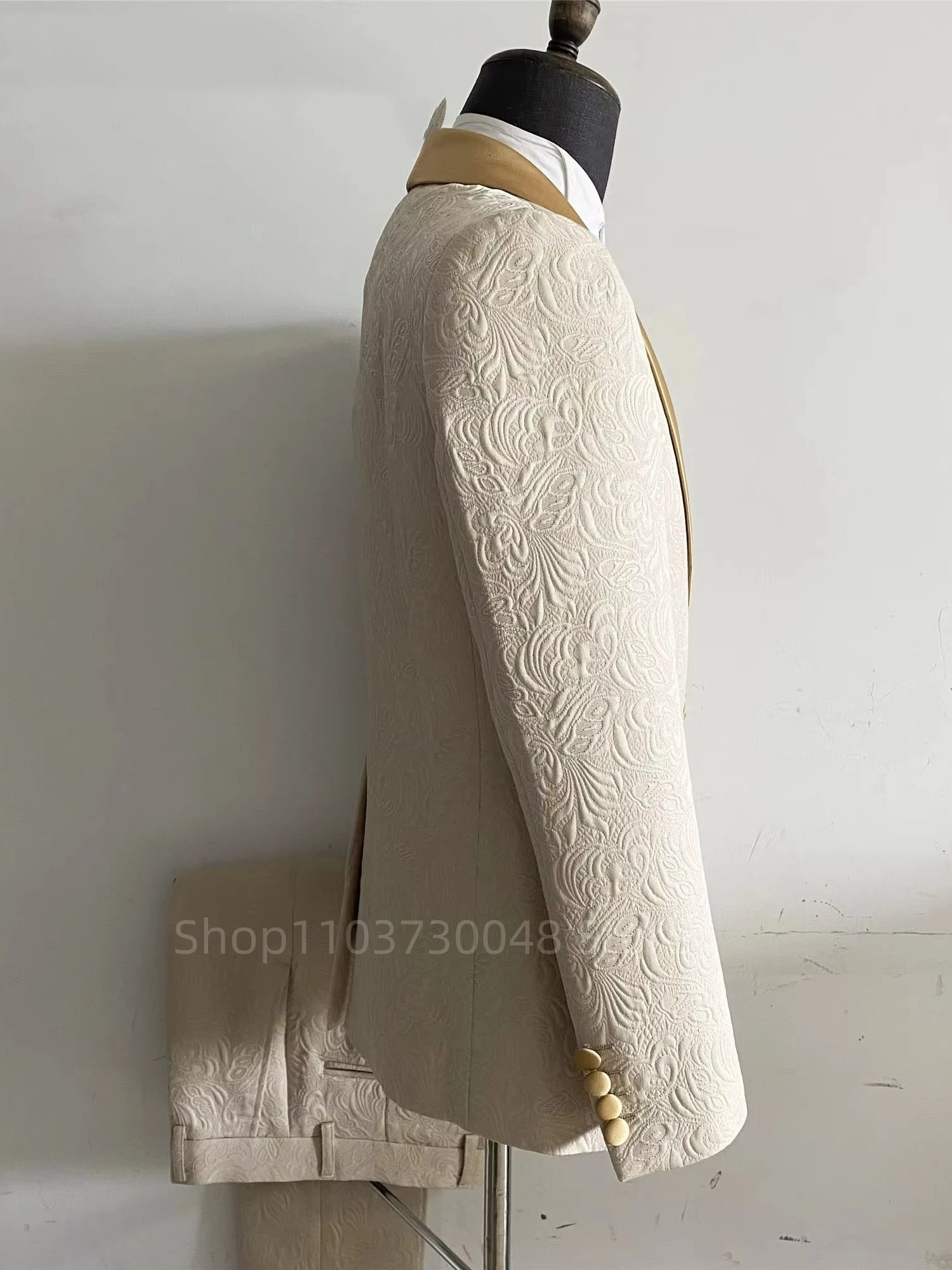 2 Piece Champagne Jacquard Men - Muffler Men Wool review and price
